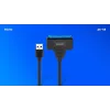 SAVIO SATA į USB 3.1 Gen 1 sąsajos laidas AK-68, SATA lizdas į USB-A kištuką, 5 Gbit/s, 0,25 m, juodas
