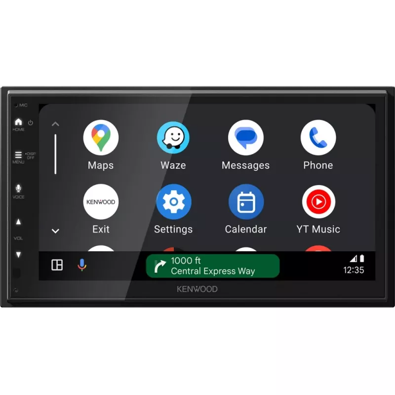 Kenwood dviejų DIN moniceiveris su Android Auto, Apple CarPlay, DAB+ imtuvu, jungtimi galinio vaizdo kamerai