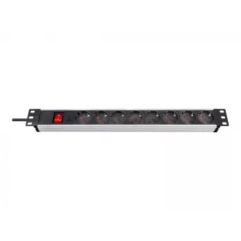 Maitinimo juosta Brennenstuhl Premium-Line Technic Alu 19 inch 8 lizdų su jungikliu