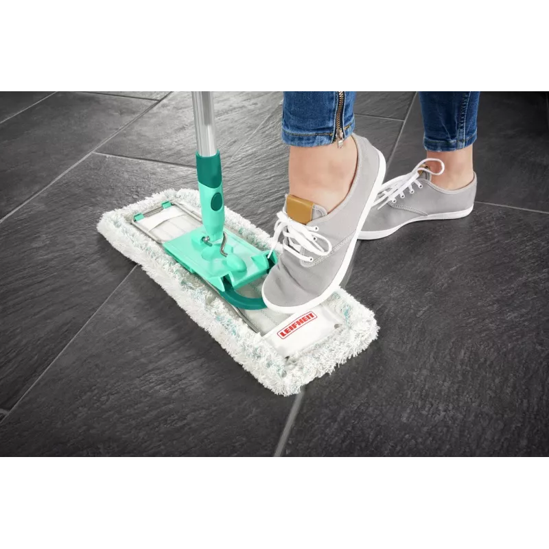 Leifheit Profi XL cotton plus plokščias šluotražis – 420 mm, medvilnė/pluoštas, aliumininis kotas