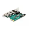 DeLOCK PCI Express x1 plėtimo plokštė, 3 x USB 5 Gbps A tipo, 1 x Gigabit LAN