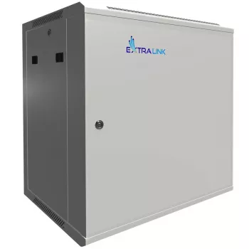 Extralink sieninis 12U 600x450 pilkas spintelės stovas su metalinėmis durelėmis