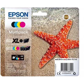 Originalus Epson 603 rašalo kasetės multipack – geltona, žydra, purpurinė