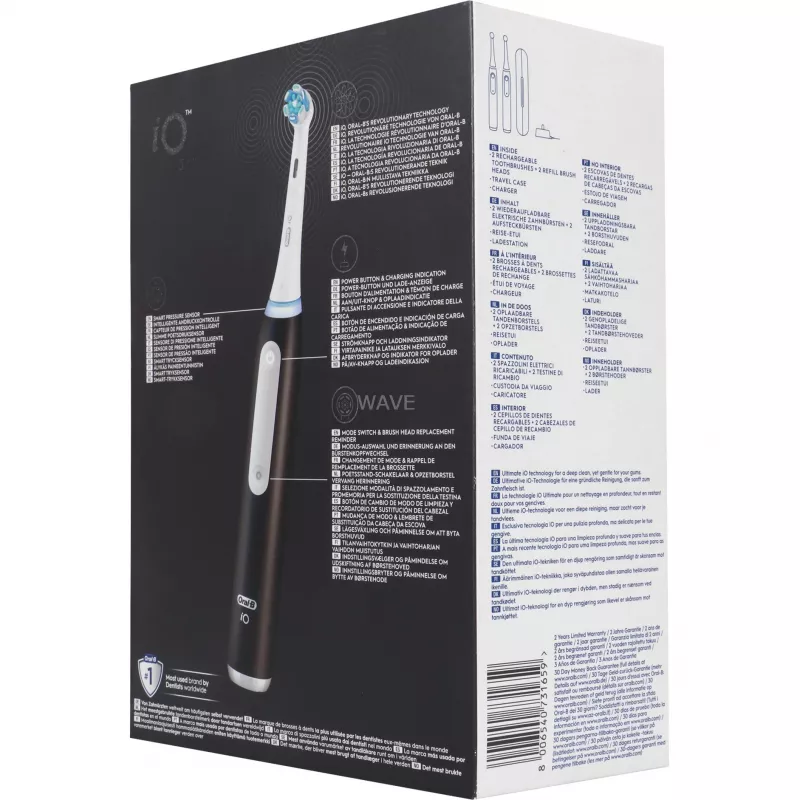 BRAUN Oral-B iO Series 3N elektrinis dantų šepetėlis juodas/mėlynas, 2 rankenos