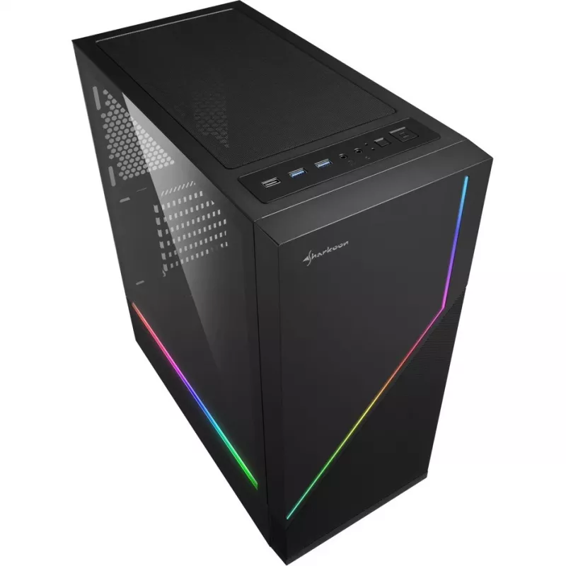 Sharkoon RGB FLOW - Midi Tower - ATX - be maitinimo šaltinio - USB/Garsas