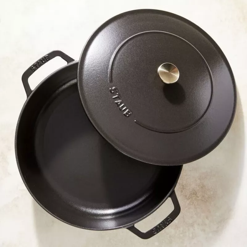 Sauté keptuvė ZWILLING STAUB BRAISERS apvali 28 cm, juoda, dugno skersmuo 22,2 cm