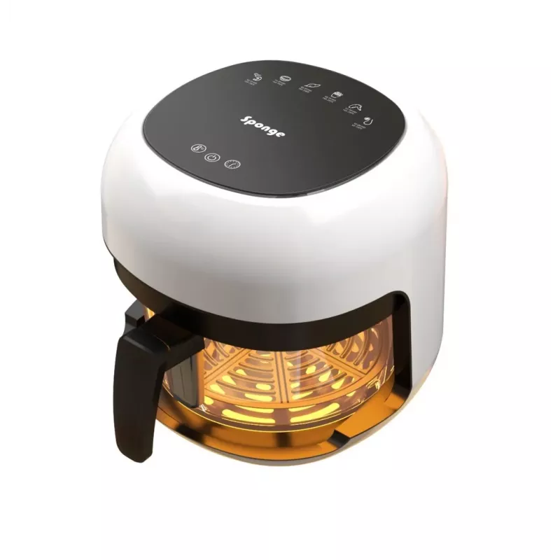 Kepimo puodas Sponge Air Fryer stiklinis 4L skaidrus dizainas