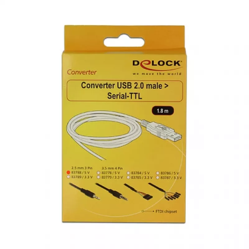 Garso kabelis USB 2.0-A / 2,5 mm, 1,8 m, juodas DeLOCK 83788