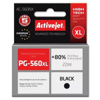 Activejet AC-560NX rašalas (atitikmuo Canon PG-560XL; Supreme; 22 ml; juoda)