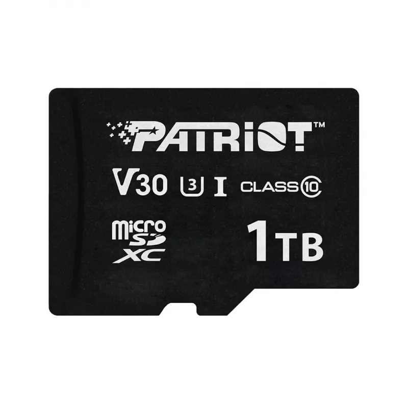 MicroSDXC atminties kortelė PATRIOT VX Series 1 TB — UHS‑I, Class 10, U3, V30, 90 MB/s skaitymas, 80 MB/s rašymas
