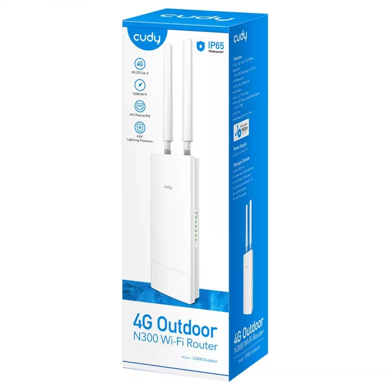 Cudy LT400 belaidis maršrutizatorius Fast Ethernet vienos juostos (2,4 GHz) 4G baltas