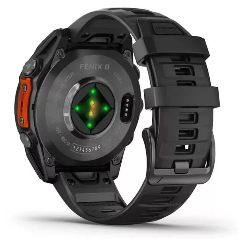 Garmin Fenix 8 3.56 cm (1.4) AMOLED 47 mm skaitmeninis 454 x 454 pikseliai liečiamas ekranas juodas Wi-Fi GPS (palydovas)