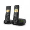 Belaidis analoginis/DECT telefonas Gigaset PURE 100A Duo – 2 rageliai, garsiakalbis, skambučio numerio rodymas, 1,5 colio ekranas, juodas