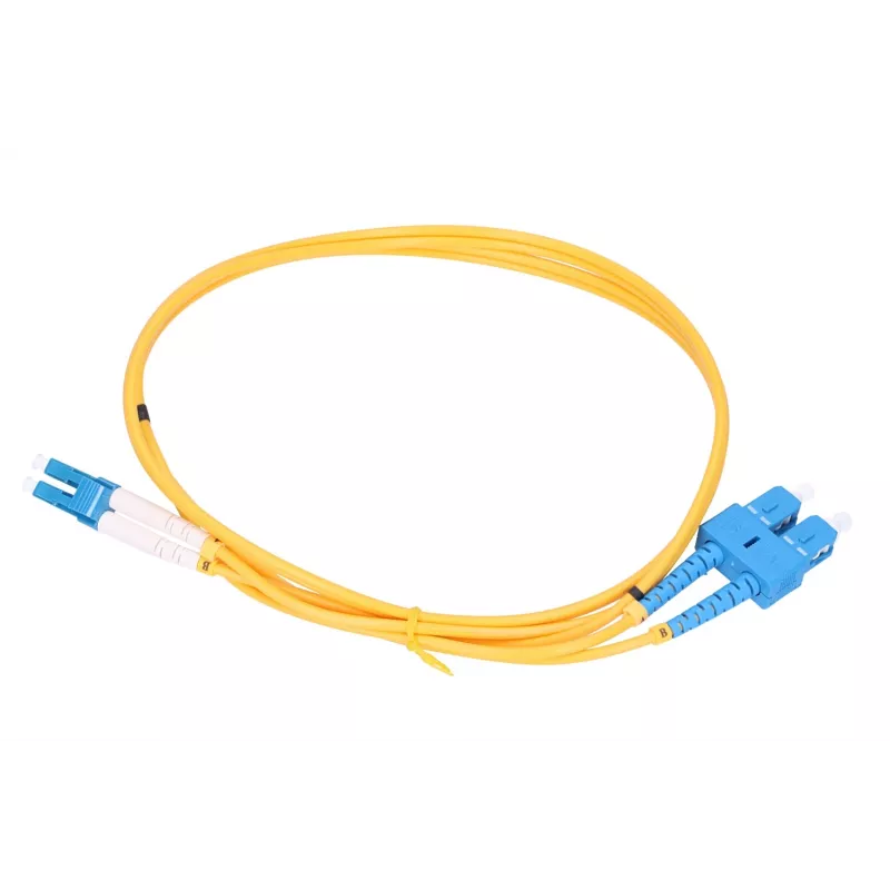 Skiemeninis optinis kabelis Extralink EX.3630, 0,5 m, G.657.A1, SC į LC, FTTH, dvipusis, geltonas