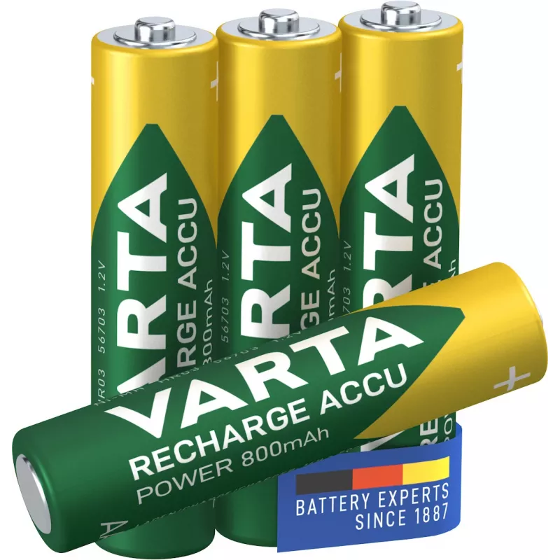 VARTA HR03 AAA įkraunamos baterijos Accu Power 800 mAh 56703 4 vnt. Žalia