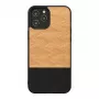 Dėklas iPhone 12 Pro Max medinis ir polikarbonatinis – silkė juoda