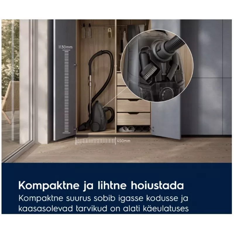 Electrolux 500 Animal EB51A3WB dulkių siurblys su maišeliu