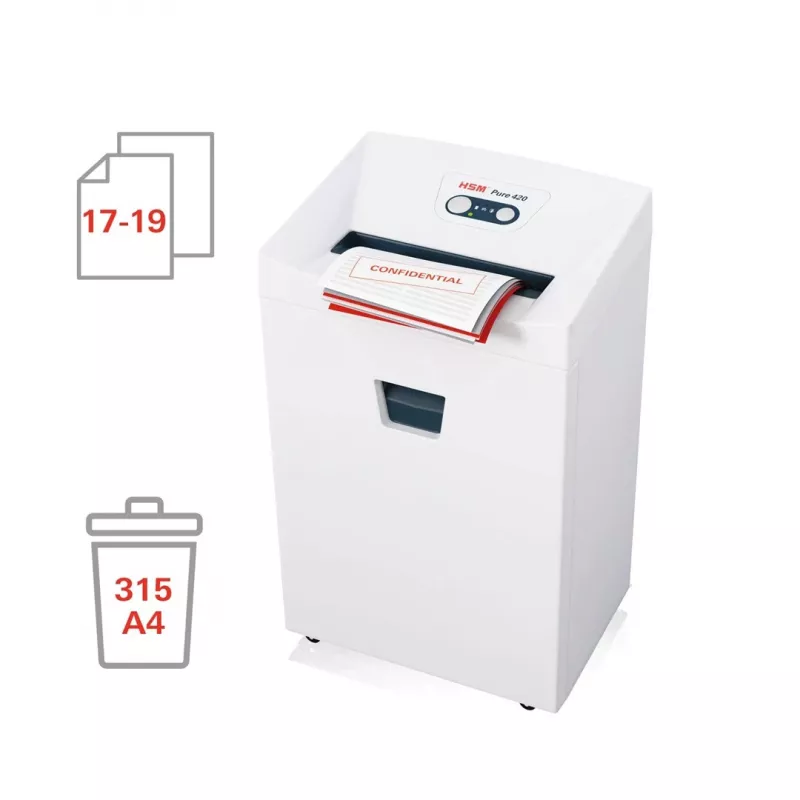 Popieriaus smulkintuvas HSM Pure 420, 35 l, 3,9 mm