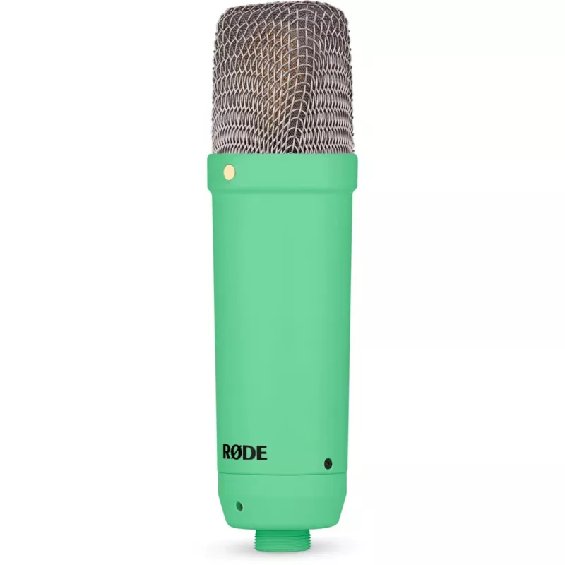 Mikrofonas RODE NT1 Signature su XLR kabeliu ir stalo stovu, šviesiai žalias, rinkinys