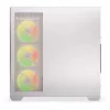 Kompiuterio korpusas KRUX Exo RGB White – ATX bokštas, plienas, 2x3.5 colio + 2x2.5 colio vietos, USB-C, RGB