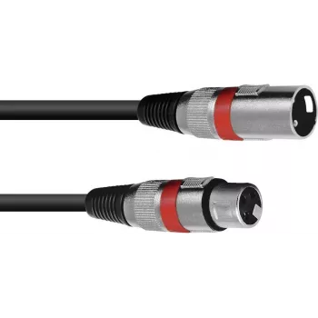 XLR kabelis Omnitronic 3022045R — 1 x XLR kištukas į 1 x XLR lizdą, 1,5 m