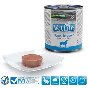 FARMINA Vet Life Diet DOG Hypoallergenic Duck & Potato – šlapias šunų ėdalas – 300 g