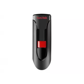 USB atmintukas SANDISK Cruzer Glide 32 GB USB Type-A 2.0, stumdomas dizainas, apsauga slaptažodžiu, juoda/raudona
