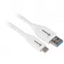USB 3.2 Gen 2 laidas, USB-A kištukas > USB-C kištukas (baltas, 0,5 m)