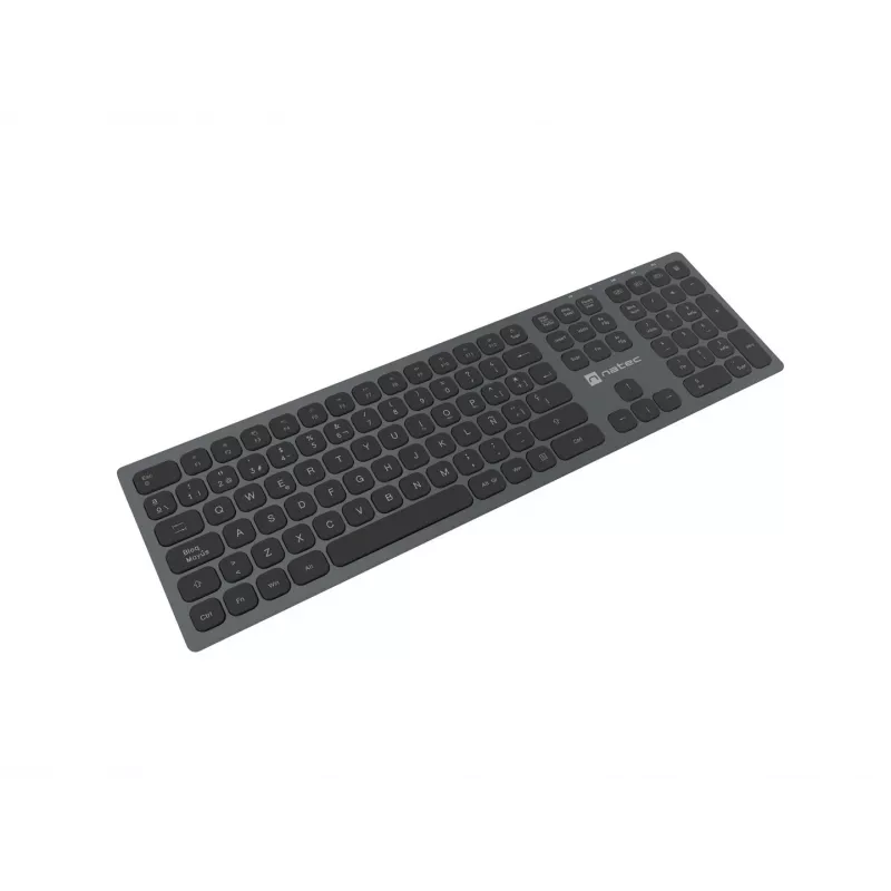 NATEC NKL-1830 belaidė klaviatūra RF / Bluetooth, ispaniškas QWERTY išdėstymas, juoda-pilka