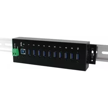 Exsys EX-1110HMVS USB 3.1 Gen 1 šakotuvas, 10 prievadų, montuojamas ant DIN bėgelio, DC (EX-1110HMVS)