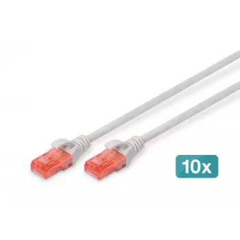 Patch Cord Digitus CAT 6 U/UTP LSZH 0,5 m 10 vnt.