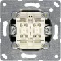 JUNG 505 U 1P sieninis jungiklio modulis, 1 polius 10 A, 250 V — metalinis baltas