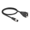 DeLOCK M12 adapterinis kabelis D-coded 4 kontaktų kištukas į RJ45 lizdą 50 cm