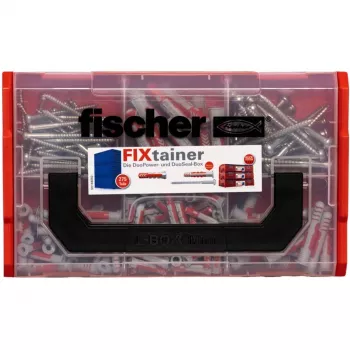 FixTainer - DUOPOWER & DUOSEAL + Varžtai, Sieninis Kaištis Šviesiai Pilka/Raudona, 275 vnt.