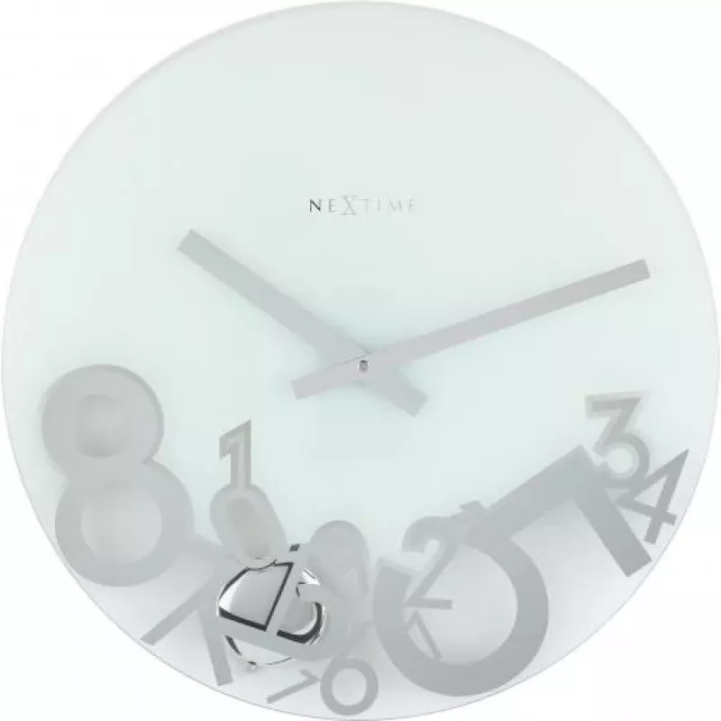 NeXtime klok 8115 Dropped, Ø43 cm, sieninis, sidabrinis