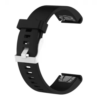 Silicinė laikrodžio juostelė FIXED, skirta Garmin QuickFit 20 mm, juoda