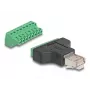 DeLOCK Adapter RJ45 kištukas > gnybtų blokas 8 kontaktų 2 dalys 3,81 mm