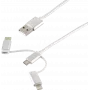 USB laidas ShiverPeaks BS14-50067 1 m USB A / USB-C, Micro-USB B, Lightning baltas