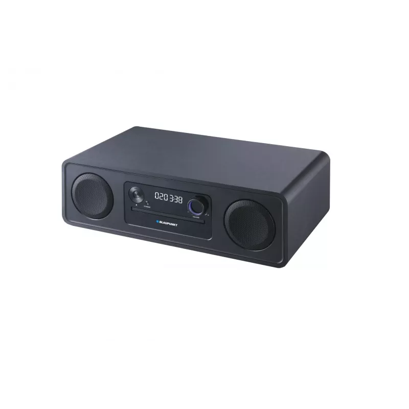 Mikro Hi-Fi sistema BLAUPUNKT MS20BK – CD/MP3/WMA, Bluetooth 5.0, FM, USB, MicroSD, 2×20W RMS, AUX, RCA, LED ekranas, 100–240V, juoda
