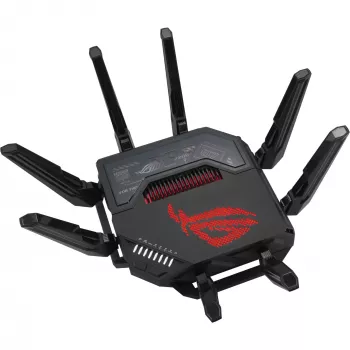 ASUS ROG Rapture GT-BE98 belaidis maršrutizatorius 10 Gigabit Ethernet keturių juostų (2,4 GHz / 5 GHz-1 / 5 GHz-2 / 6 GHz) Juoda