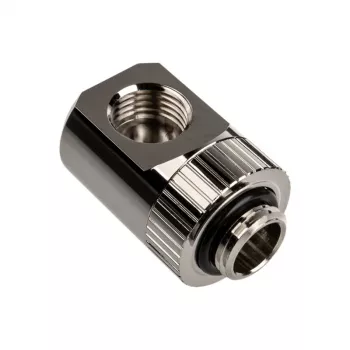EK Water Blocks EK-Torque Adapter 90 laipsnių G1/4 colio AG į G1/4 colio IG - Sukamas, nikelis sidabras