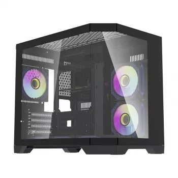 Korpusas Darflash FT418 + 6 aRGB ventiliatoriai (juodas)