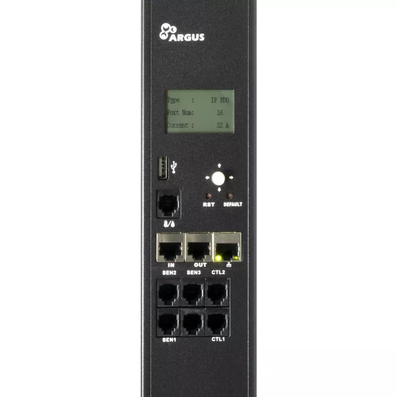 Inter-Tech SA-1632WN PDU (maitinimo paskirstymo blokas) 16x C13 lizdų, valdomas/stebimas, 100–240V, 32A, TCP/IP, SNMP, juodas