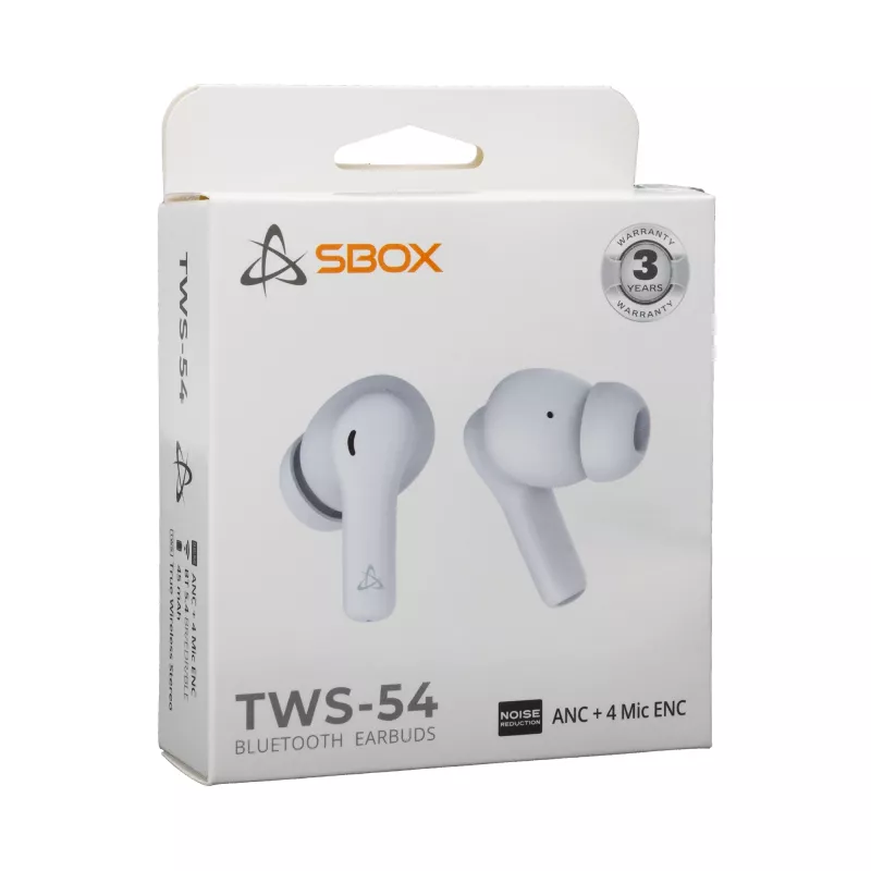Belaidės ausinės SBOX EB-TWS54 Baltos