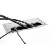 DeLOCK kabelio pravedimo dangtelis su šepečiu stalui 80x80x28mm sidabrinis