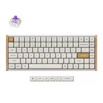 Belaidė mechaninė klaviatūra Keychron K2 HE Special Edition, balta, RGB apšvietimas, 75%