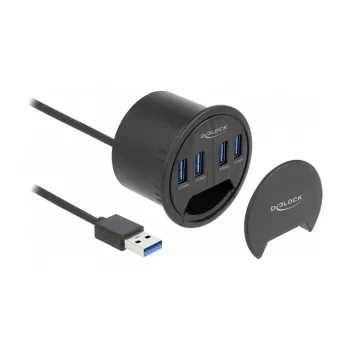 USB šakotuvas DeLOCK 64153 Type-A 5000 Mbit/s Juodas