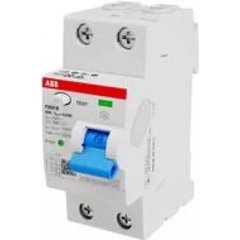 ABB Stotz S&J liekamosios srovės grandinės pertraukiklis B tipas 2P 25A, 30mA, 3kA, 2TE F202B-25/0,03-2TE (2CSF202568R1250)