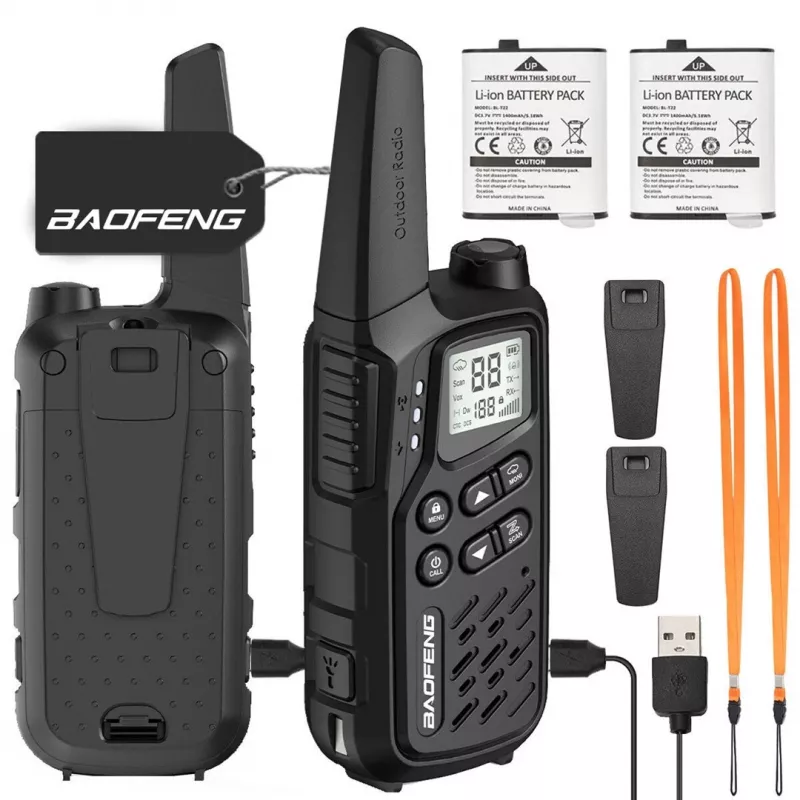 Radiotelefonai Baofeng BF-T25E Juodi, 2 vnt.