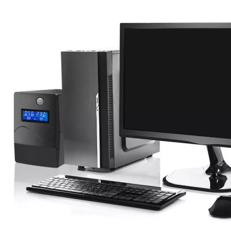 Qoltec Monolith nepertraukiamo maitinimo šaltinis (UPS) Dvigubo keitimo (Online) 1 kVA 600 W 2 AC lizdai